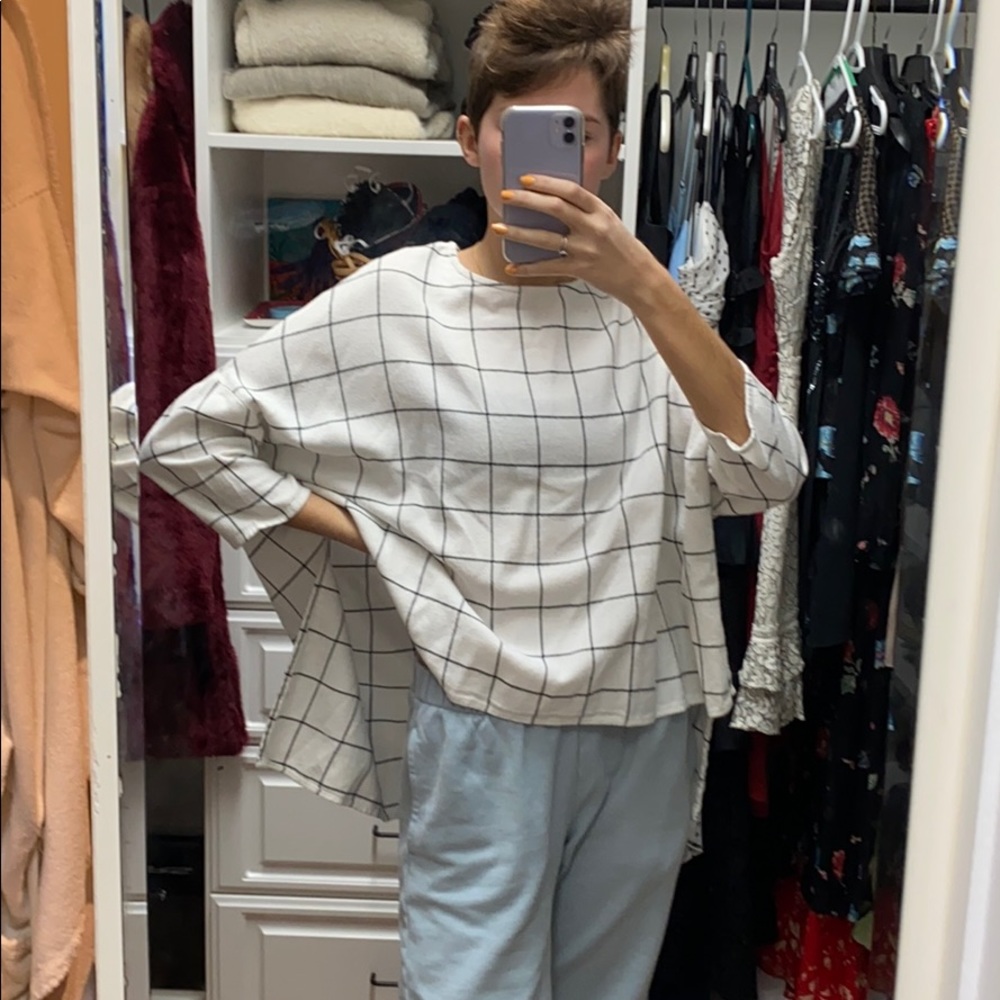 Urban Outfitters grid blouse